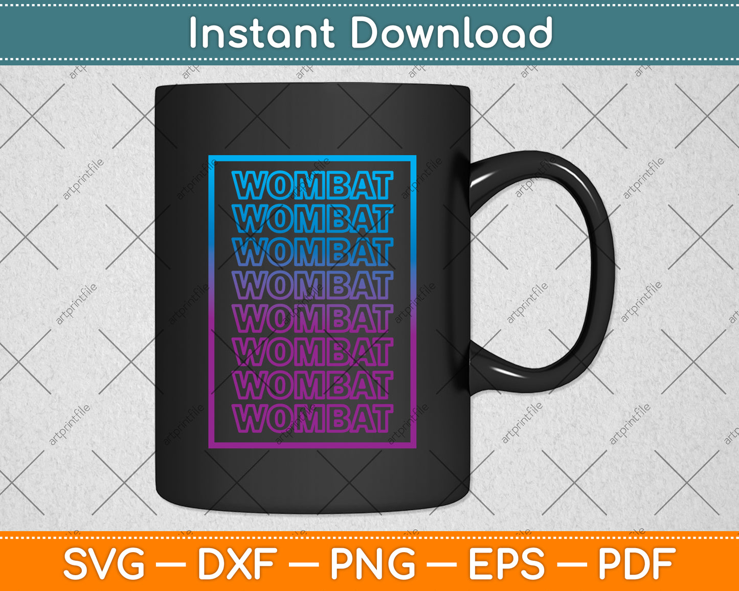 Wombat 70's Retro Svg Png Dxf Digital Cutting File