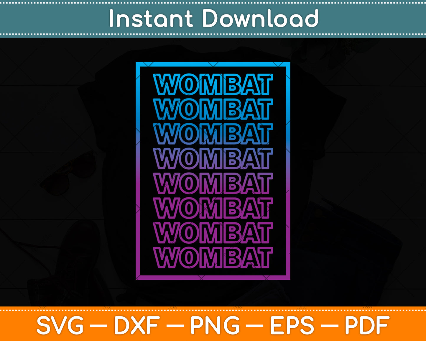 Wombat 70's Retro Svg Png Dxf Digital Cutting File