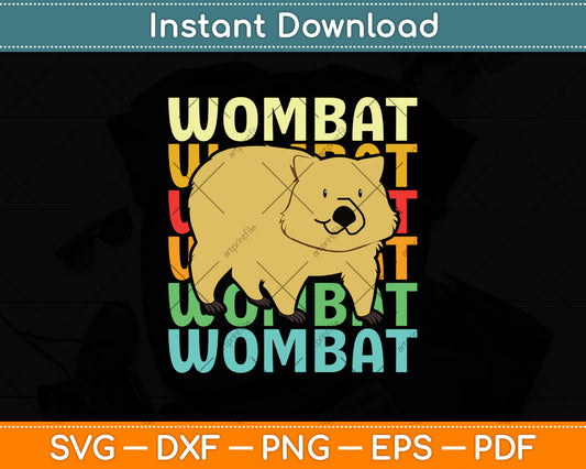 Vintage Retro Wombat Svg Png Dxf Digital Cutting File