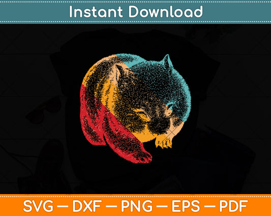 Wombat Retro Color Style Vintage Svg Png Dxf Digital Cutting File