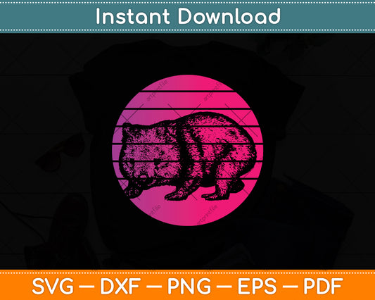Wombat Retro Style Vintage Svg Png Dxf Digital Cutting File