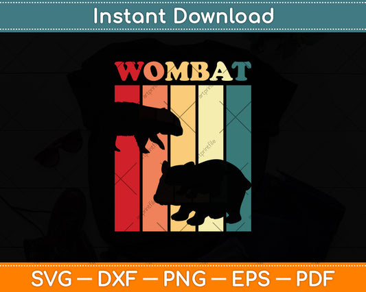 Wombat Retro Vintage Lover Svg Png Dxf Digital Cutting File