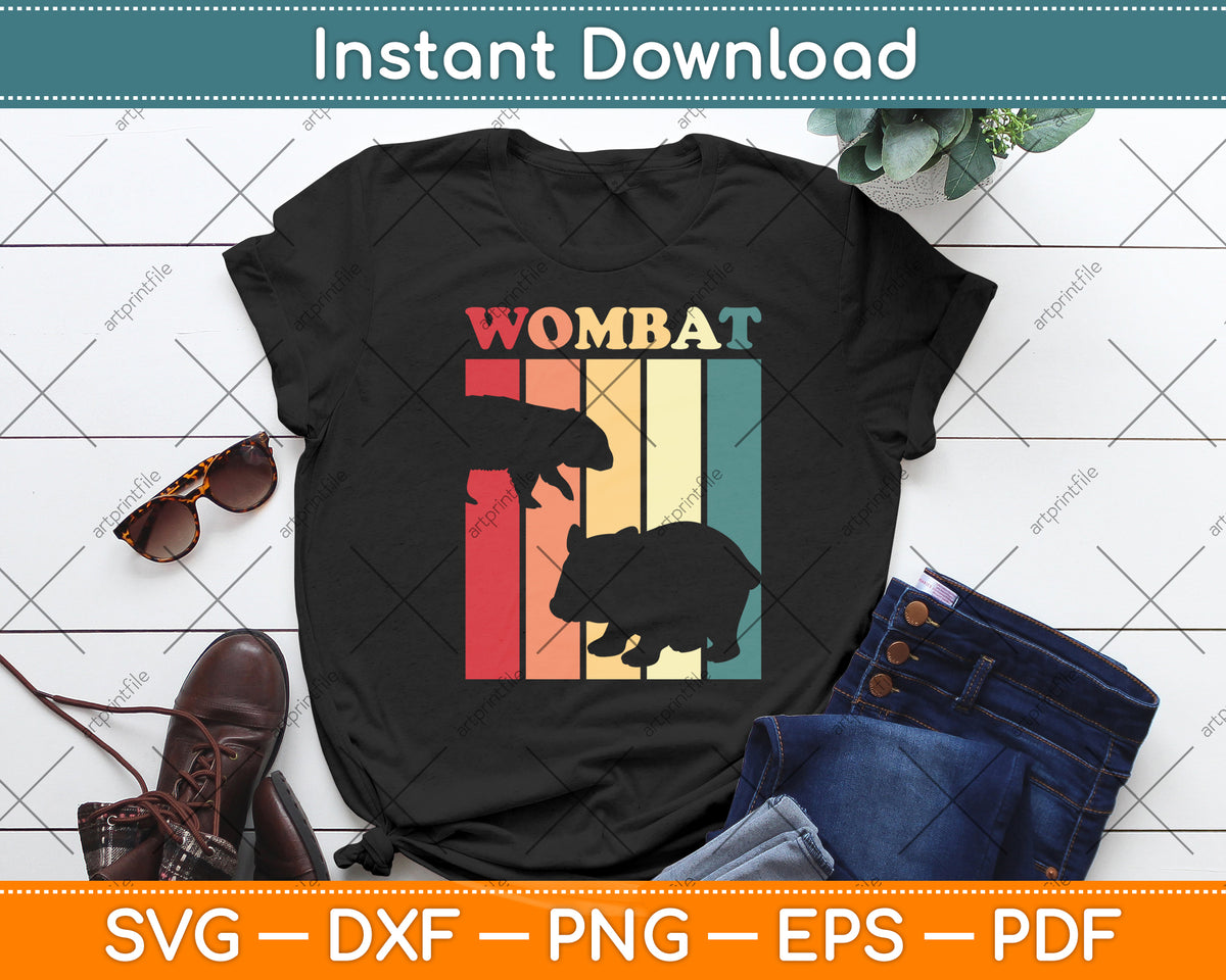 Wombat Retro Vintage Lover Svg Png Dxf Digital Cutting File