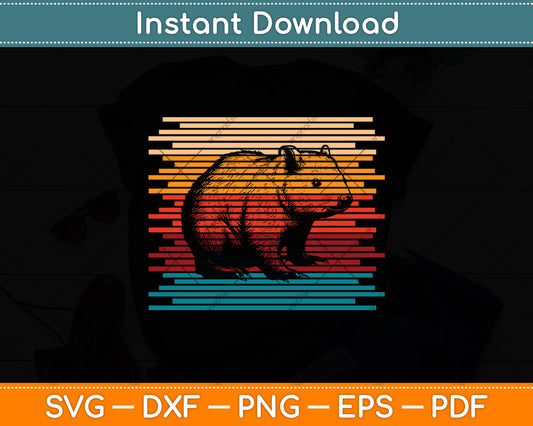 Wombat Vintage Retro Lover Svg Png Dxf Digital Cutting File