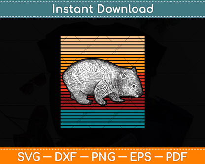 Wombat Vintage Retro Svg Png Dxf Digital Cutting File