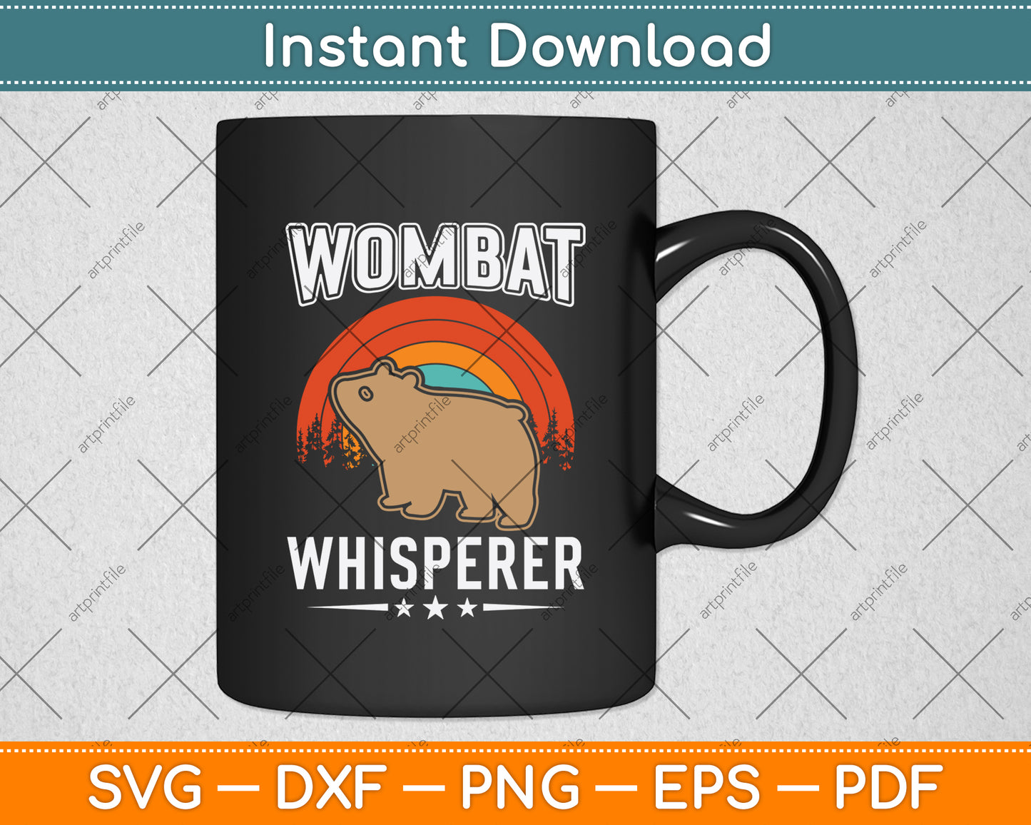 Wombat Whisperer Retro Vintage Svg Png Dxf Digital Cutting File