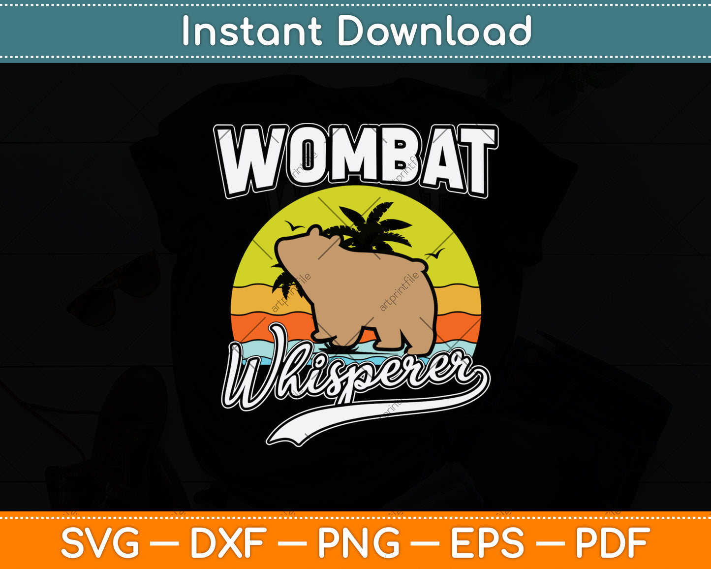 Wombat Whisperer Vintage Retro Svg Png Dxf Digital Cutting File