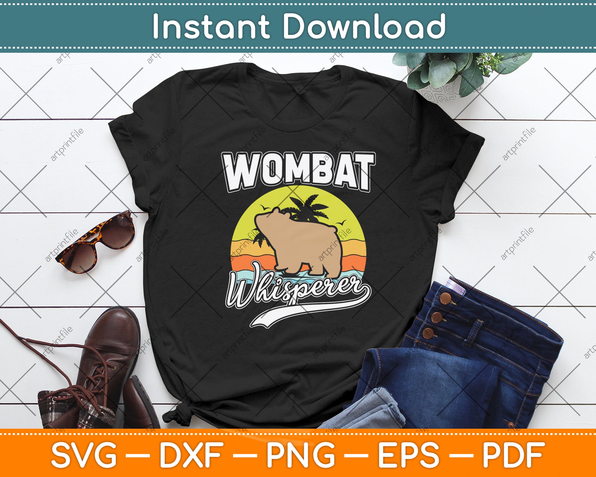 Wombat Whisperer Vintage Retro Svg Png Dxf Digital Cutting File