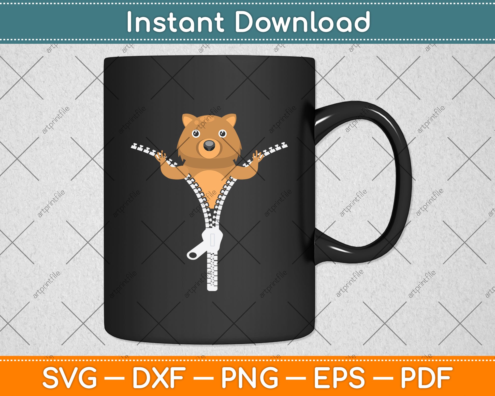 Wombat Zipper Svg Png Dxf Digital Cutting File