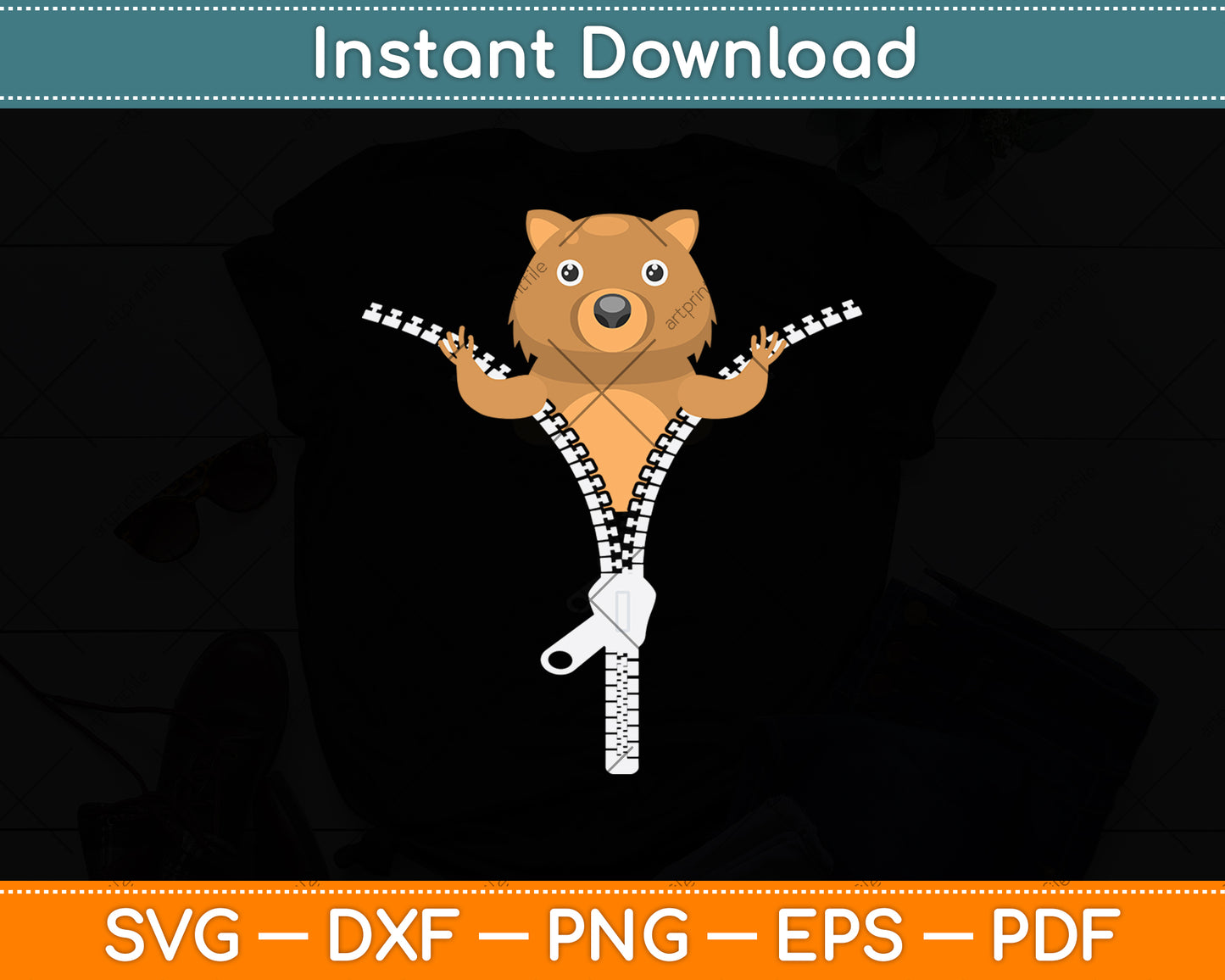 Wombat Zipper Svg Png Dxf Digital Cutting File