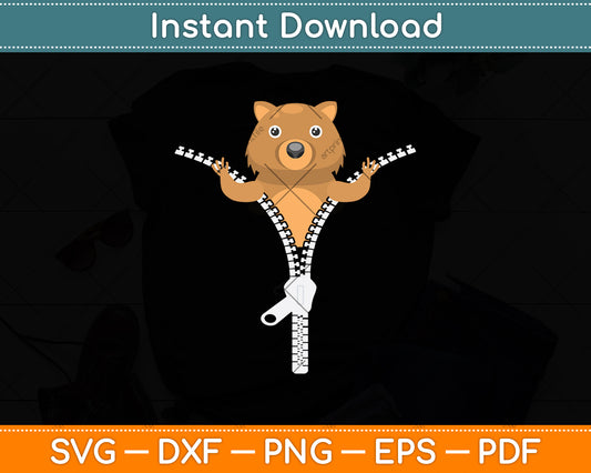 Wombat Zipper Svg Png Dxf Digital Cutting File