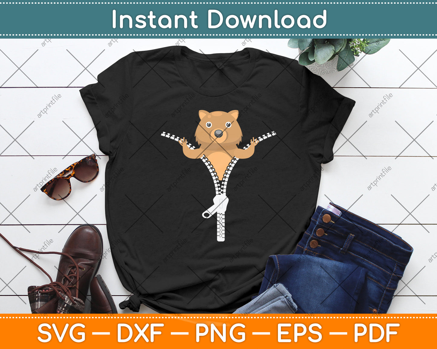 Wombat Zipper Svg Png Dxf Digital Cutting File