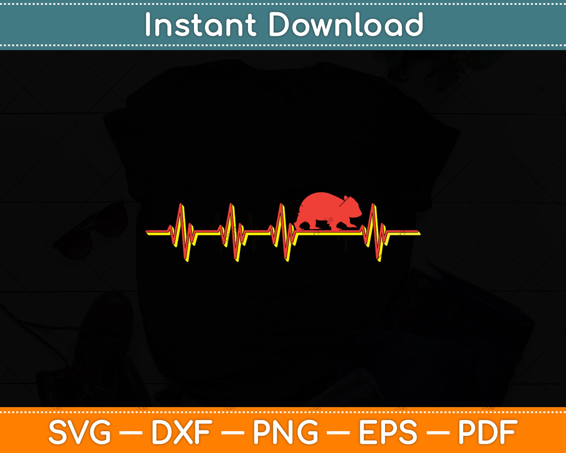 Wombats Heartbeat Funny Wombat Svg Png Dxf Digital Cutting File