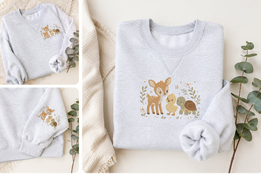 Woodland Animal Embroidery Design – Cute Forest Animal Machine Embroidery Pattern, Woodland & Nature Embroidery Design