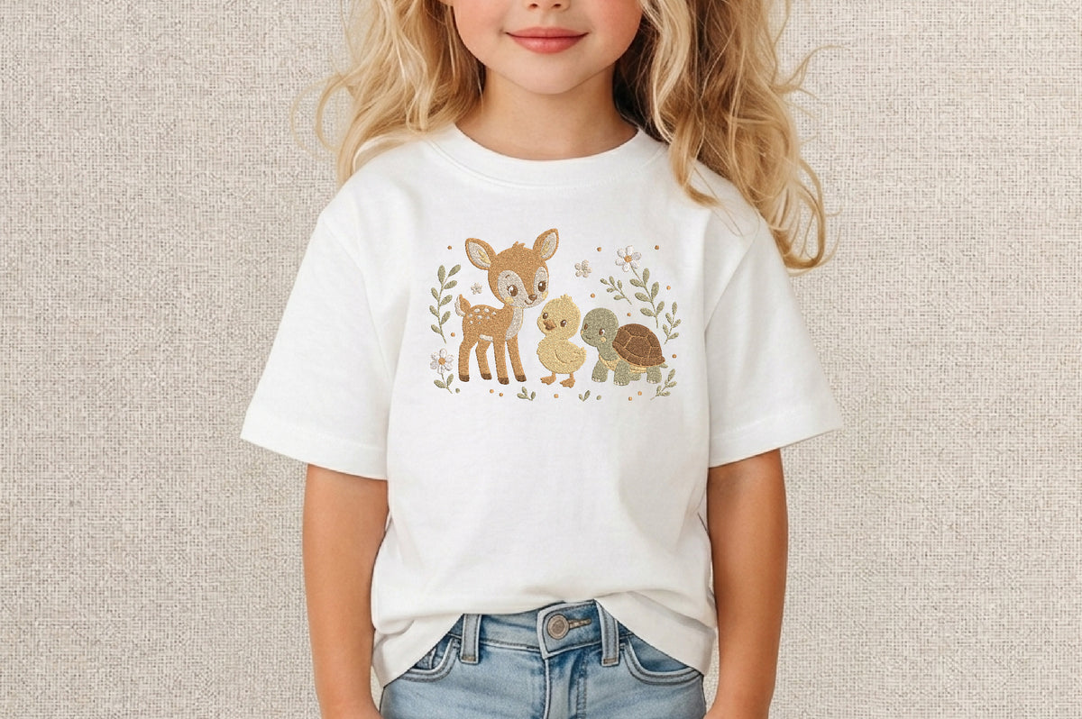 Woodland Animal Embroidery Design – Cute Forest Animal Machine Embroidery Pattern, Woodland & Nature Embroidery Design