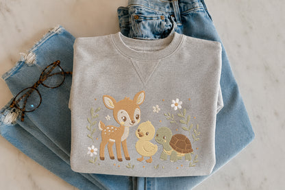 Woodland Animal Embroidery Design – Cute Forest Animal Machine Embroidery Pattern, Woodland & Nature Embroidery Design