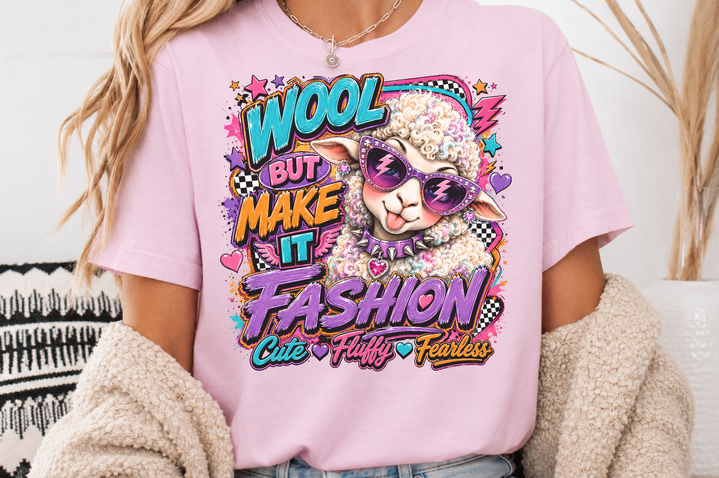 Wool But Make It Fashion PNG Cute Sheep Fashion Sublimation