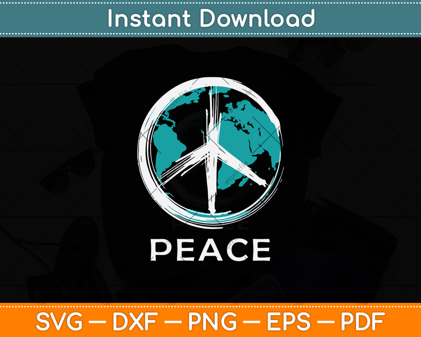 World Peace Svg Png Dxf Digital Cutting File