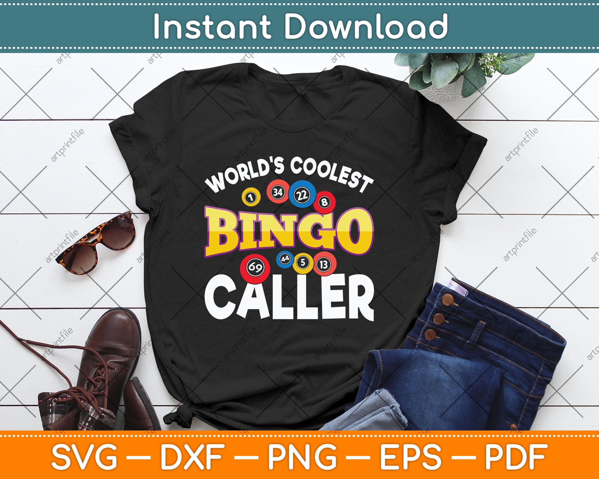 World's Coolest Bingo Caller Funny Bingo Player SVG PNG Digital Cutting File