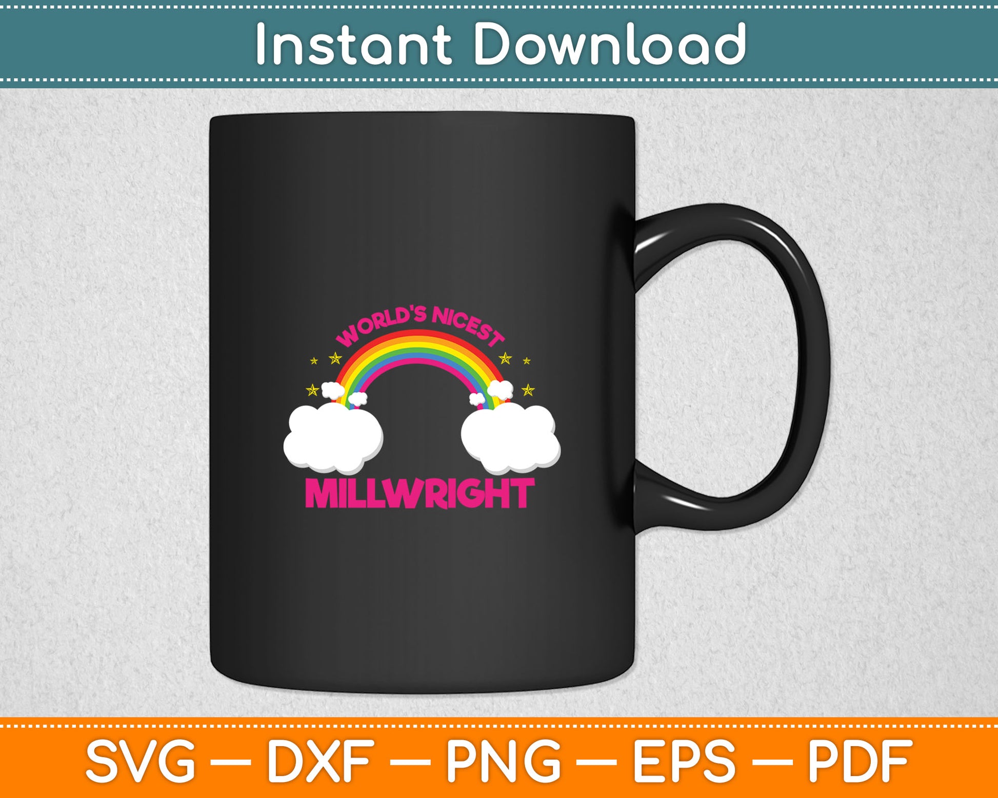 World's Nicest Millwright Gift Rainbow Funny Millwright Svg Digital Cutting File