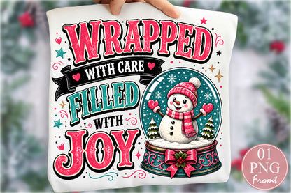 Wrapped With Care Filled With Joy Christmas PNG