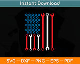 Wrench Flag Vintage Fathers Day Patriotic Mechanic Dad Svg Digital Cutting File