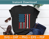 Wrench Flag Vintage Fathers Day Patriotic Mechanic Dad Svg Digital Cutting File