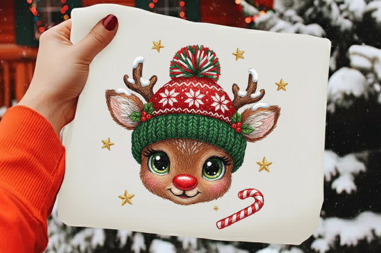 Yarn Crochet Reindeer Christmas PNG