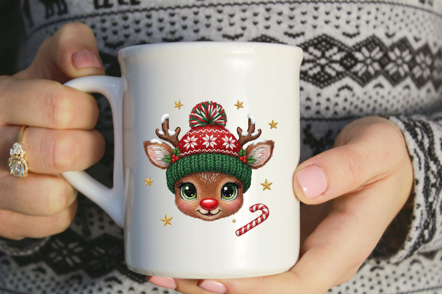 Yarn Crochet Reindeer Christmas PNG