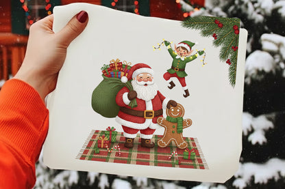 Faux Yarn Crochet Santa Christmas PNG