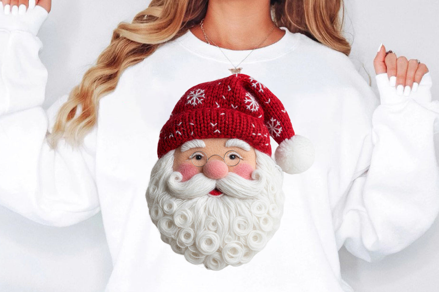 Cute Crochet Yarn Santa Christmas PNG