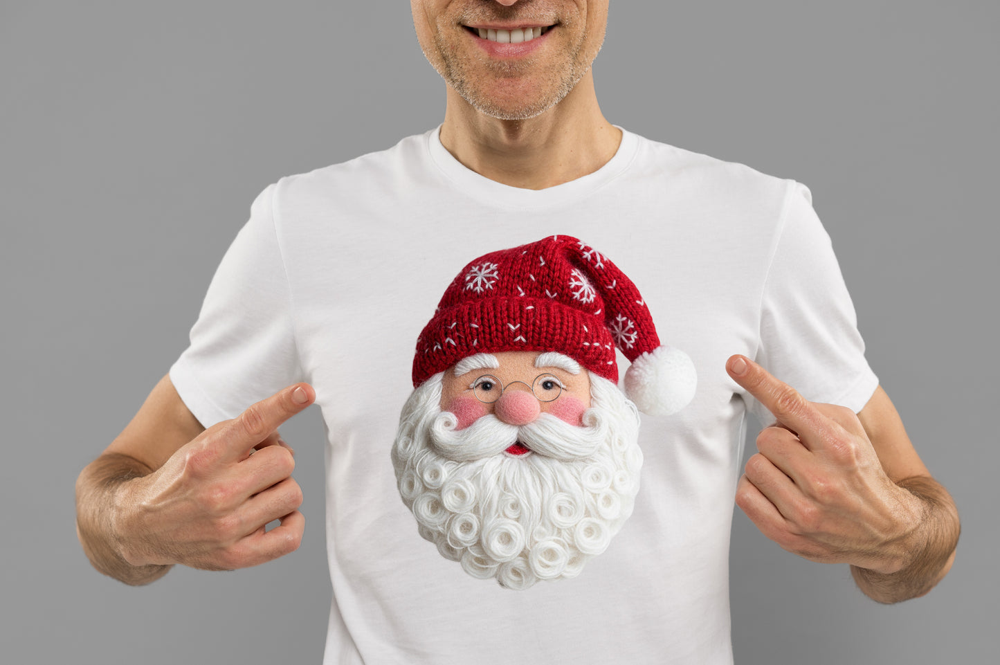Cute Crochet Yarn Santa Christmas PNG