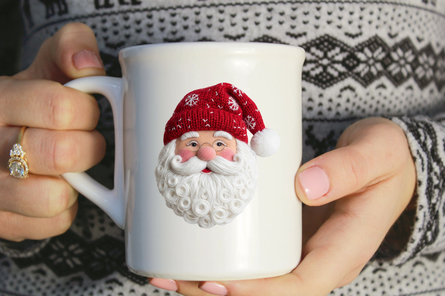 Cute Crochet Yarn Santa Christmas PNG