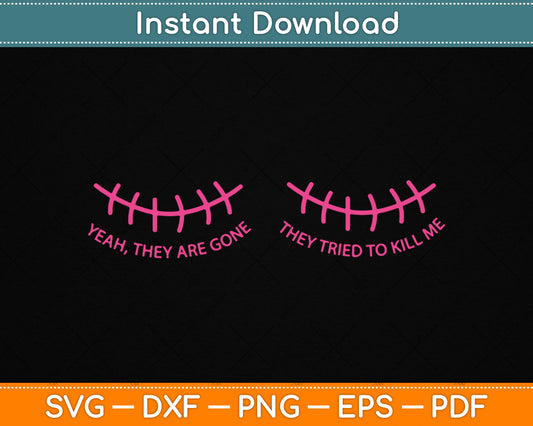 Funny breast cancer survivor SVG featuring a bold pink ribbon awareness message