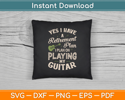 Musician humor SVG digital file with retirement plan guitar saying for guitar players and music lover apparel
Select 83 more words to run Humanizer.