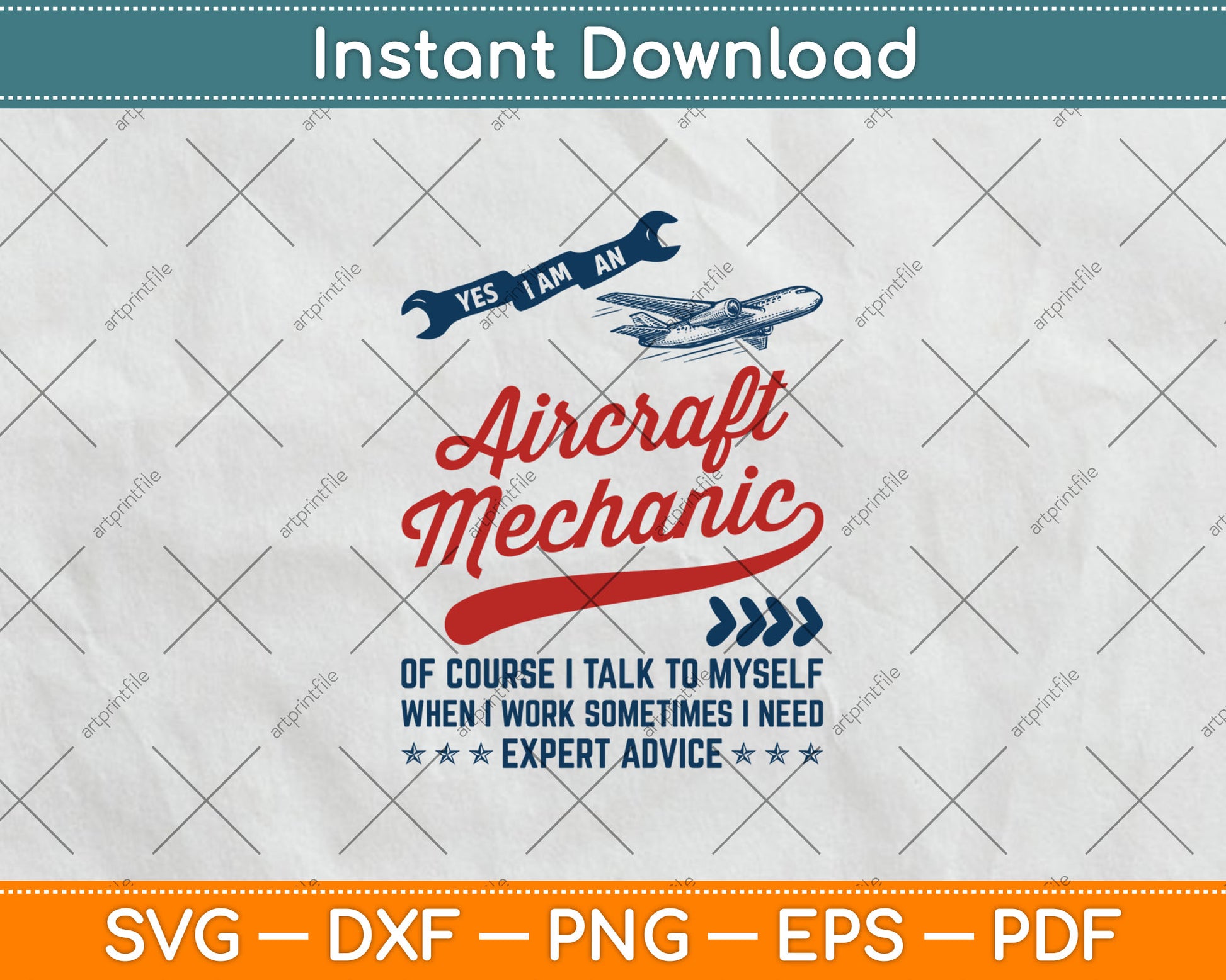 Yes I Am An Aircraft Mechanic Funny Vintage Svg Digital Cutting File