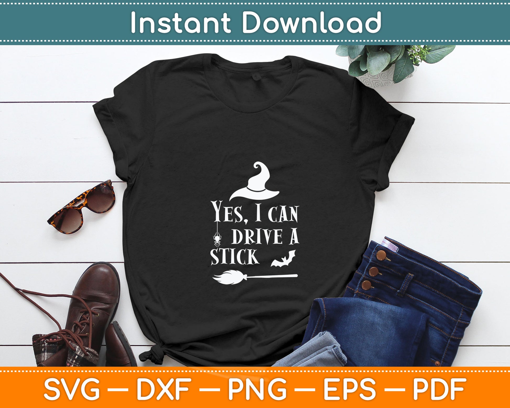 Yes I Can Drive A Stick Halloween Svg Digital Cutting File