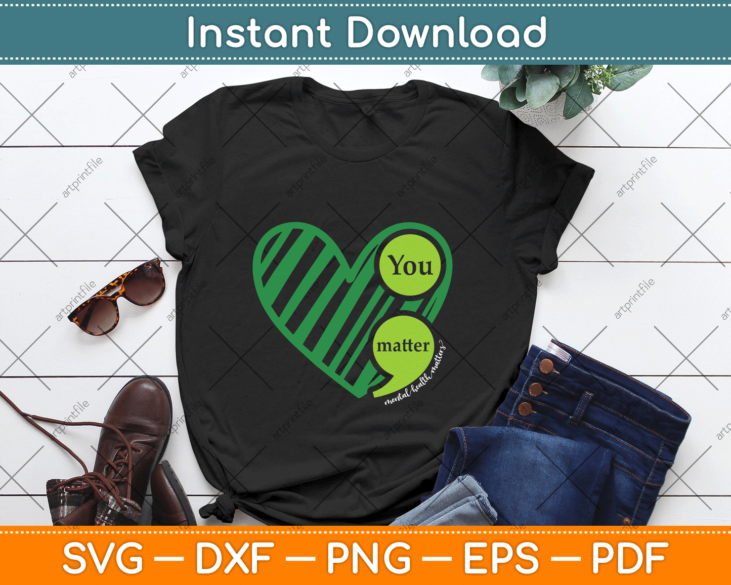 You Matter Mental Health Awareness Inspirational SVG Cutting Files