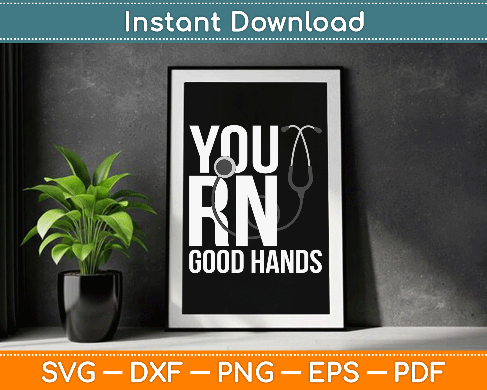 You RN Good Hands Emergency Nurse SVG Digital Cutting File