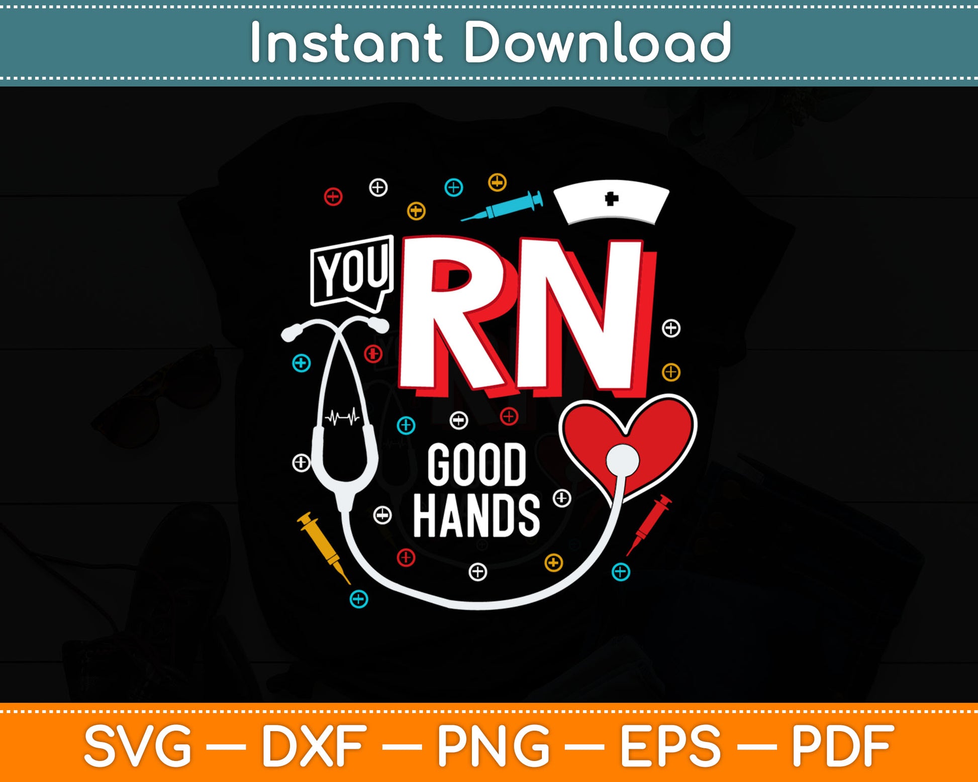 You Rn Good Hands Nurse Valentine's Day Svg Digital Cutting File