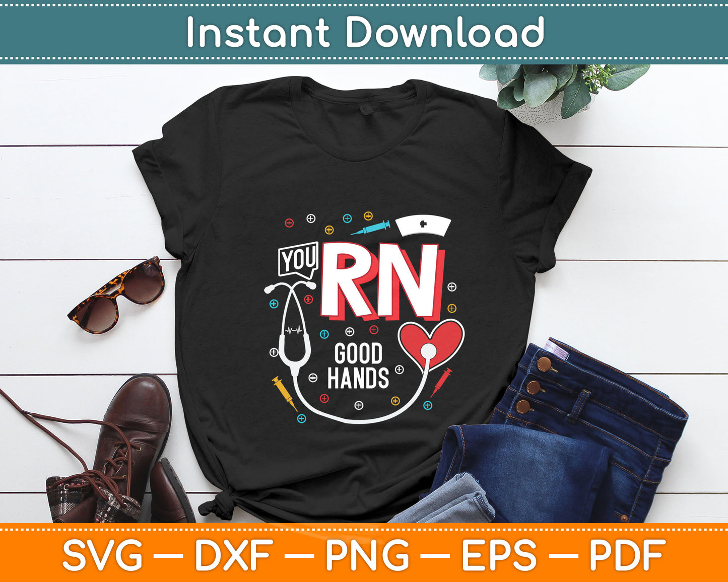 You Rn Good Hands Nurse Valentine's Day Svg Digital Cutting File