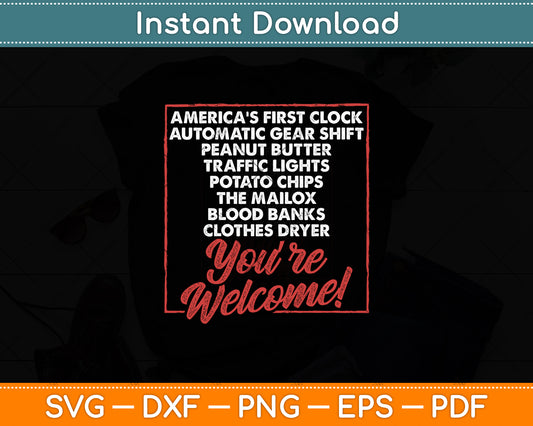 You’re Welcome Black History Month Pride African Inventors Svg Digital Cutting File