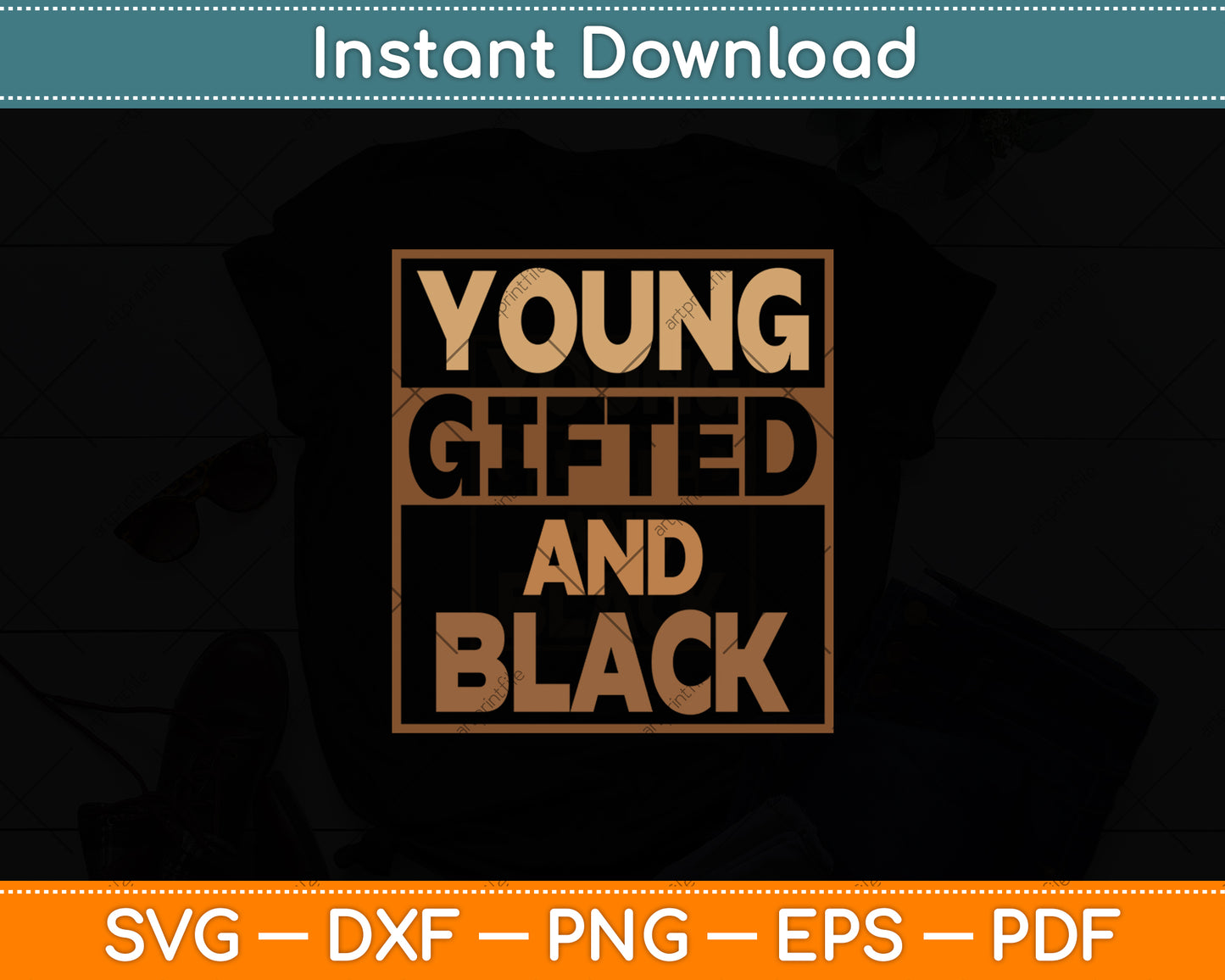 Young Gifted And Black History Month Cool Blm Melanin Pride Svg Digital Cutting File