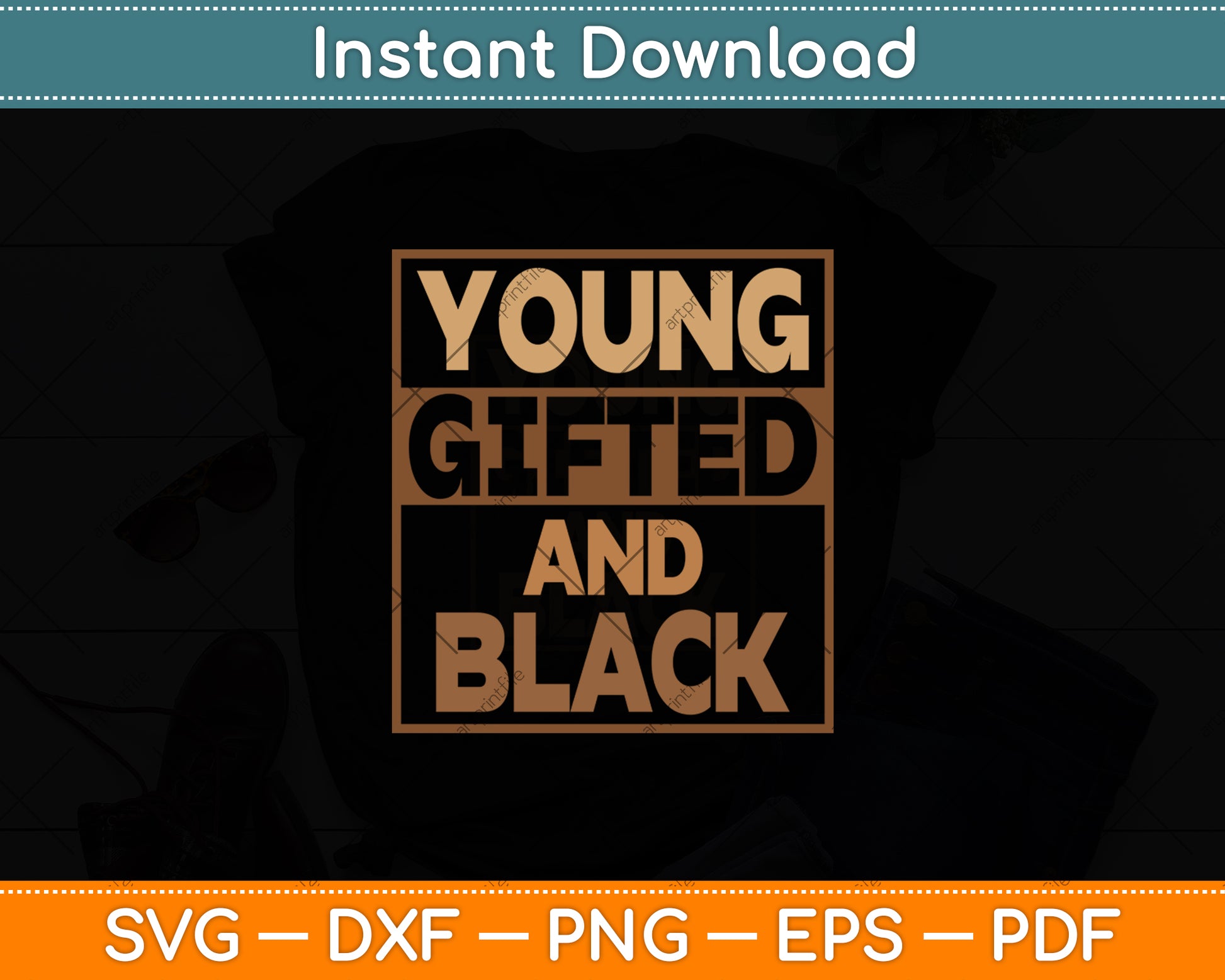 Young Gifted And Black History Month Cool Blm Melanin Pride Svg Digital Cutting File