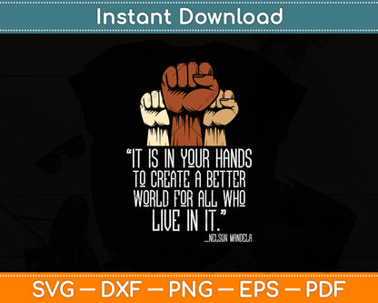 Your Hands Create Better World Black Lives Matter BLM Svg Digital Cutting File