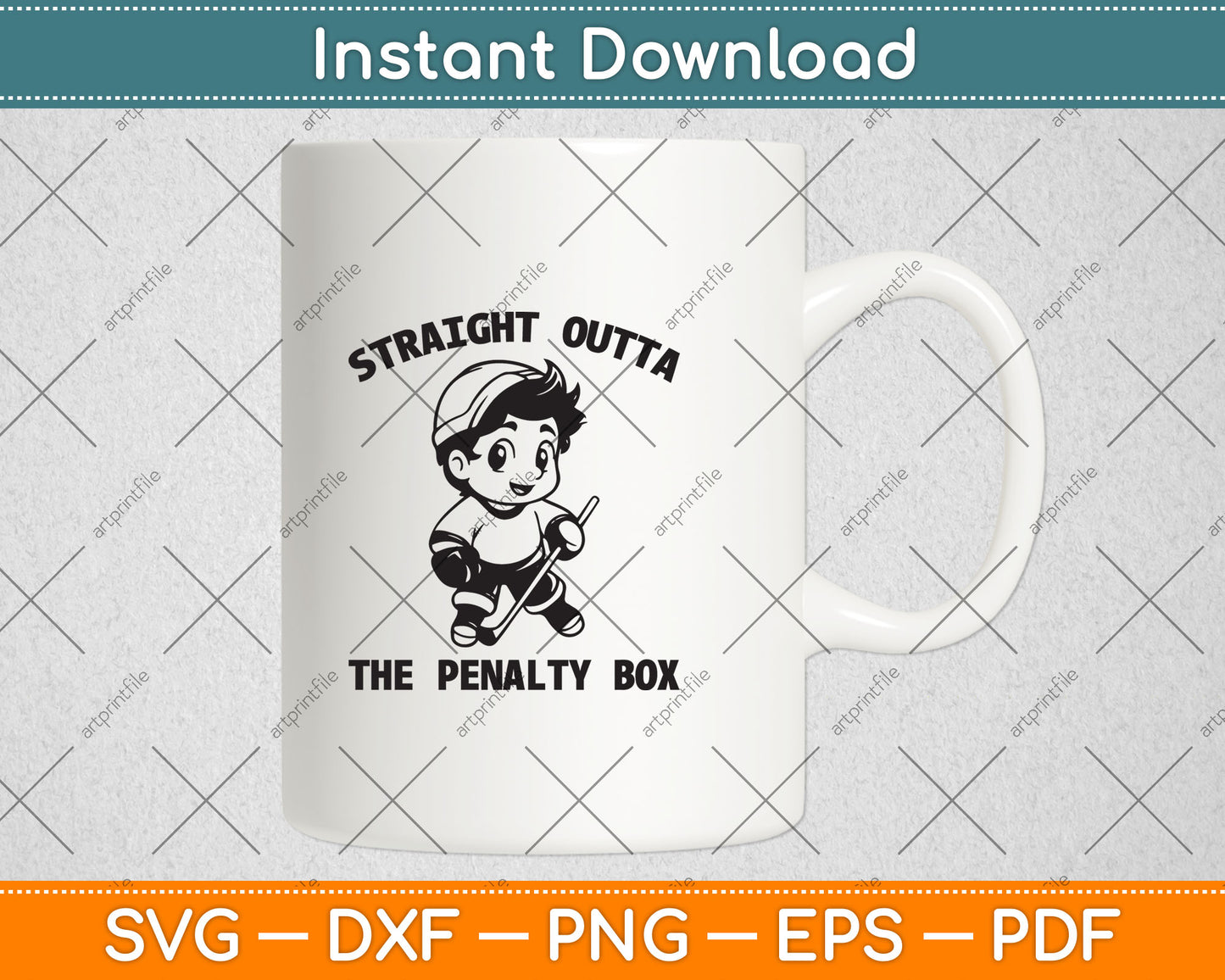 Youth Ice Hockey Funny Straight Outta Penalty Box Boys Svg Digital Cutting File