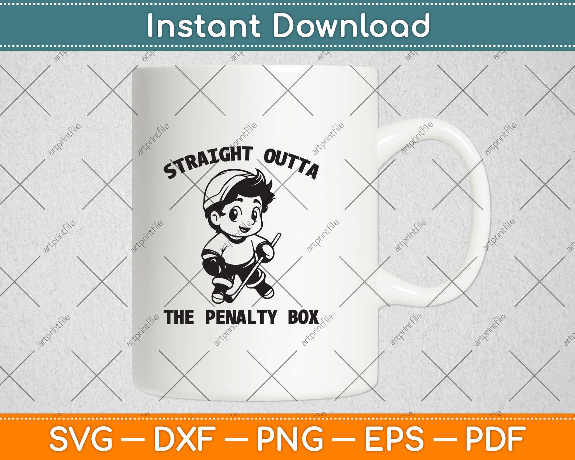 Youth Ice Hockey Funny Straight Outta Penalty Box Boys Svg Digital Cutting File