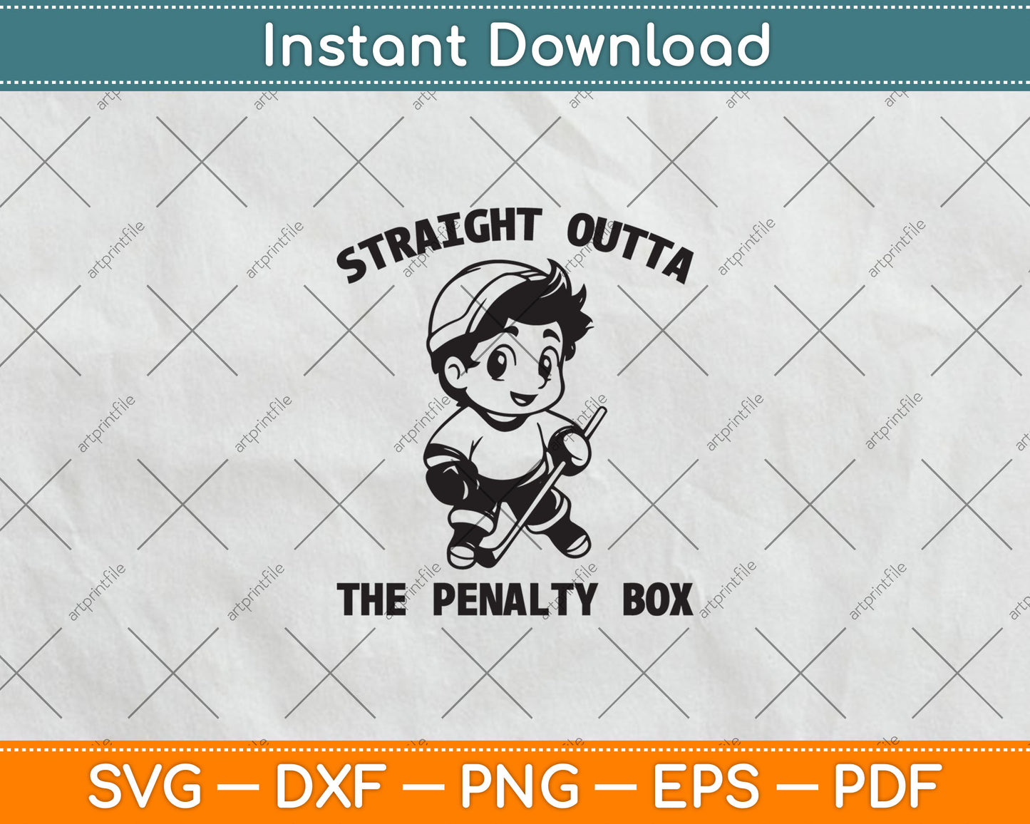Youth Ice Hockey Funny Straight Outta Penalty Box Boys Svg Digital Cutting File