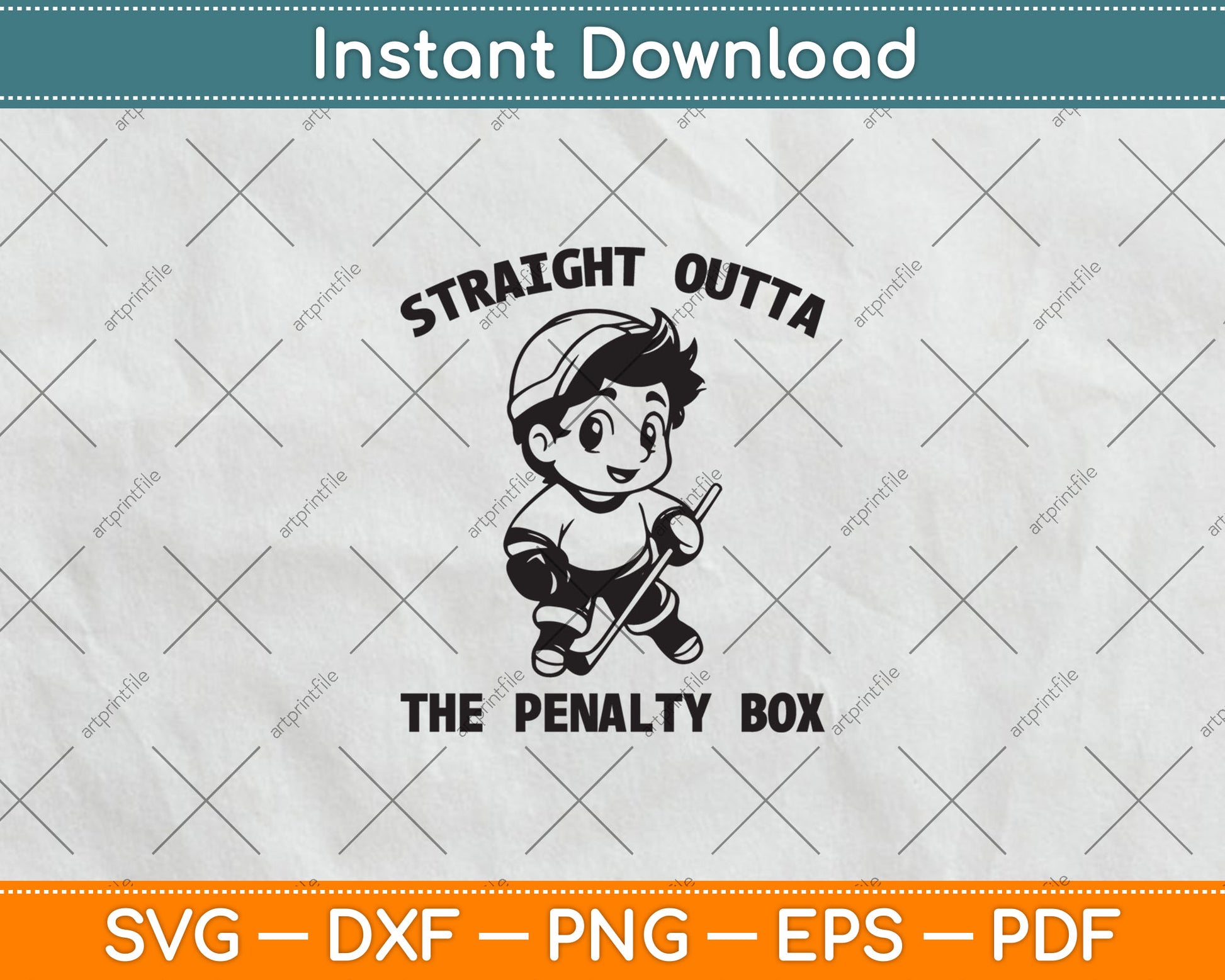 Youth Ice Hockey Funny Straight Outta Penalty Box Boys Svg Digital Cutting File