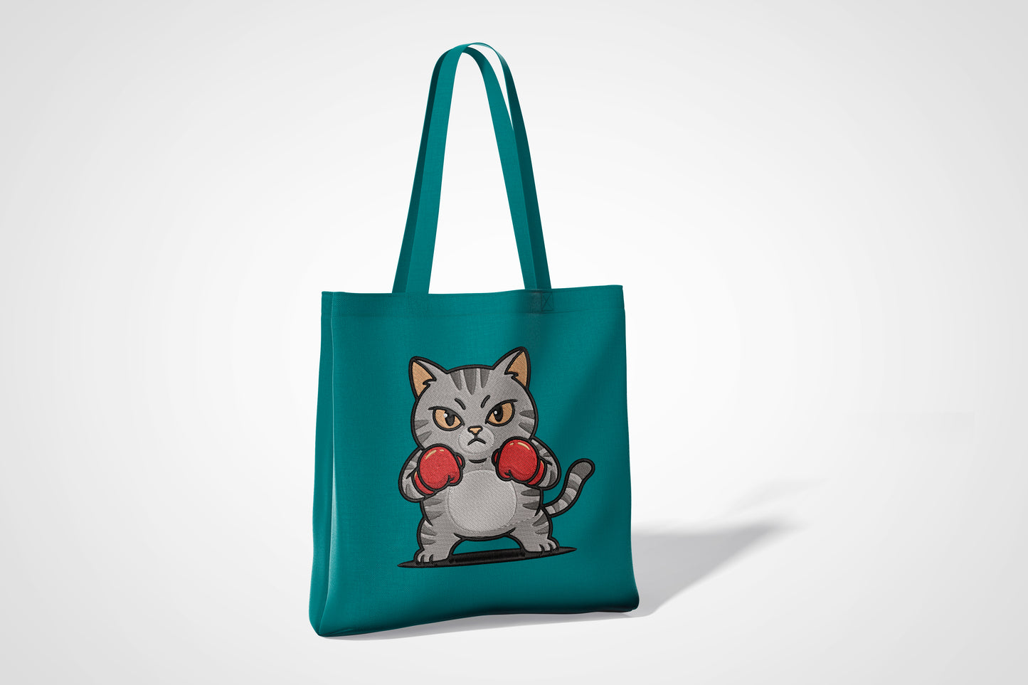 Cute Boxing Cat Embroidery Design, Funny Cat Machine Embroidery Pattern, Adorable Boxer Cat Embroidery Design
